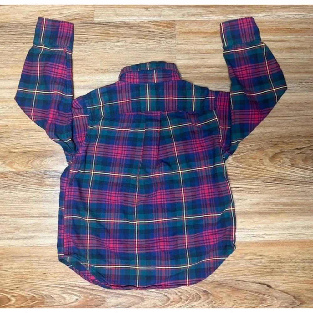 Ralph Lauren Shirt Button Down Red Plaid 100% Cotton Toddler Size 2T